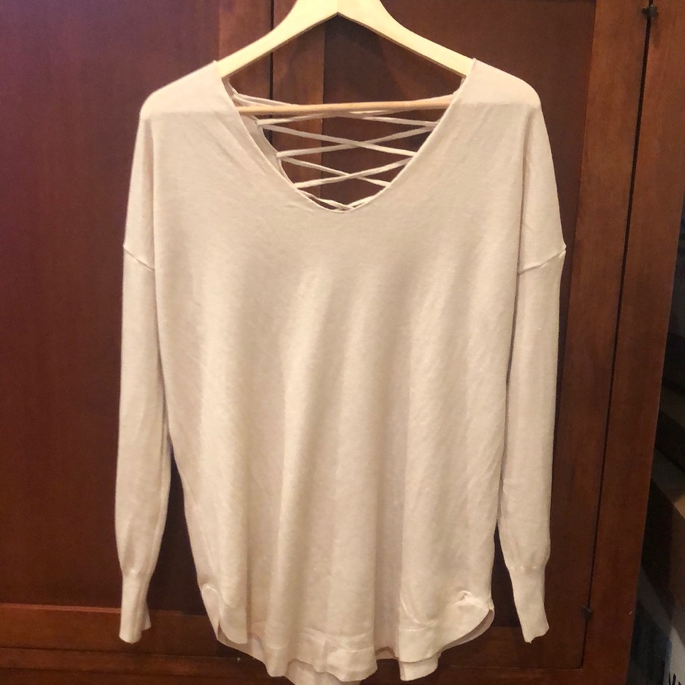 Debut lace-up back sweater